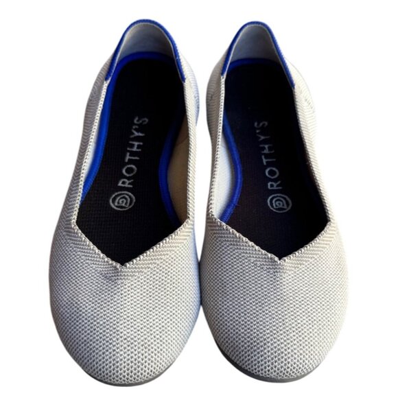 Rothy's Womens Ballet Flats Size 7.5 Light Gray Slip On Round Toe Canvas Shoes - Picture 1 of 8